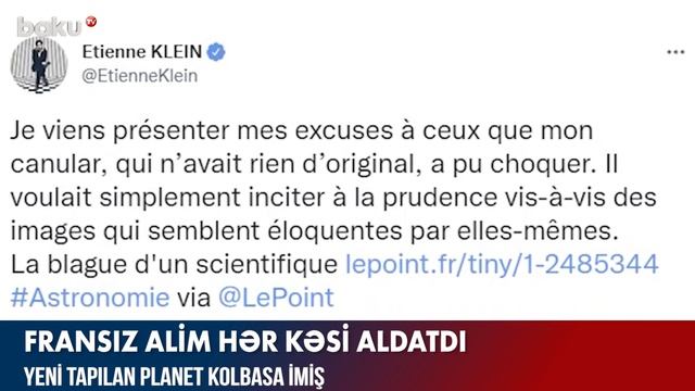 Fransız alim hər kəsi aldatdı - BAKU TV смотреть онлайн