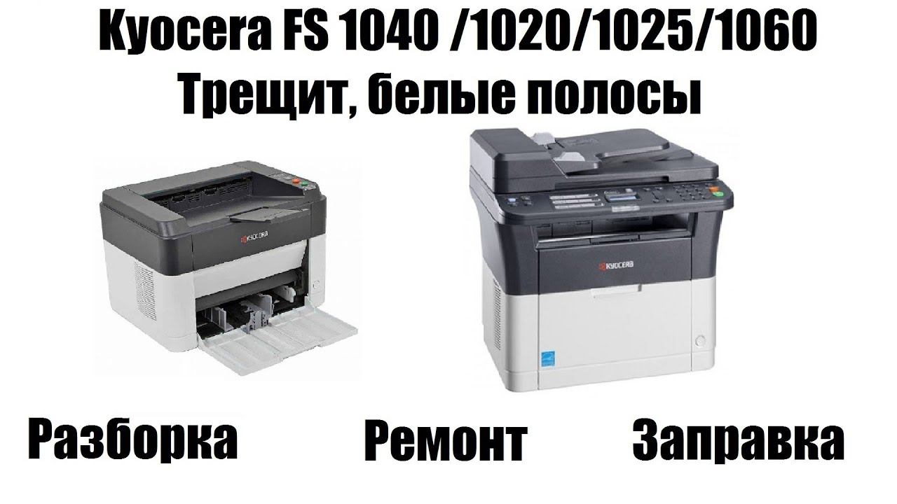 Kyocera FS 1040 /1020/1025/1060 Трещит, Белые полосы смотреть онлайн