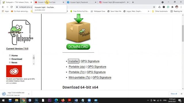 Lec 1.02 | Web Design | How to install Notepad++ | HTML Editor | Hussain Sajid смотреть онлайн
