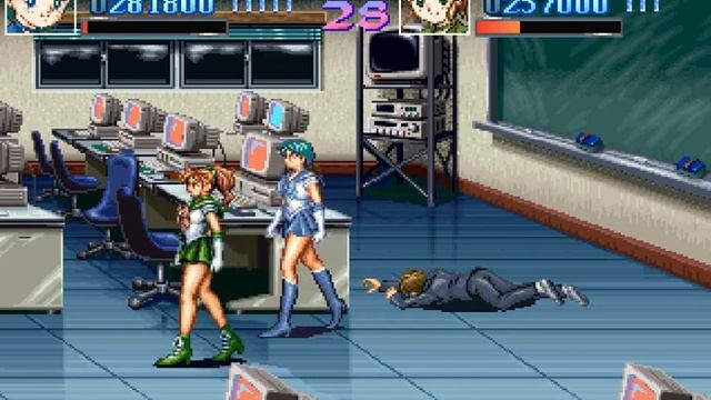 Pretty Soldier Sailor Moon - Gazelle 1995 - Sailor Mercury & Sailor Jupiter - 1 Credit Gameplay