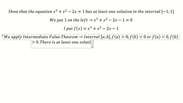 Calculus Help: Show that the equation x^3+x^2-2x=1 has at least one solution in the interval [-1;1] смотреть онлайн