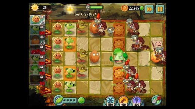 Plants vs. Zombies 2 - Lost City - Day 4 Walkthrough смотреть онлайн