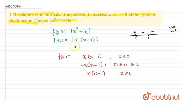 1.The slope of the normal at the point with abscissa x = -2 of the graph of the function f (x) =... смотреть онлайн