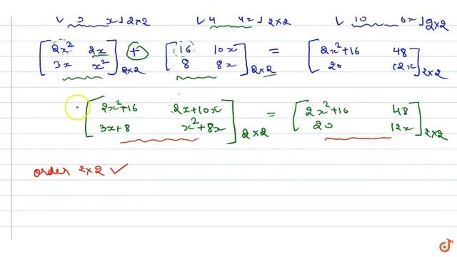 Find non-zero values of x satisfying the matrix equation: x[2x2 3x]+2[8 5x4 4x]=2[x^2+8 24 10 6x... смотреть онлайн