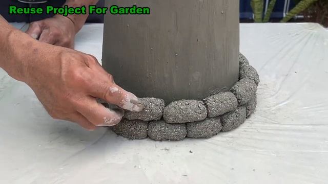 Creative From Cement - Advantage Of Styrofoam Old And Cement Into Beautiful Plant Pot смотреть онлайн