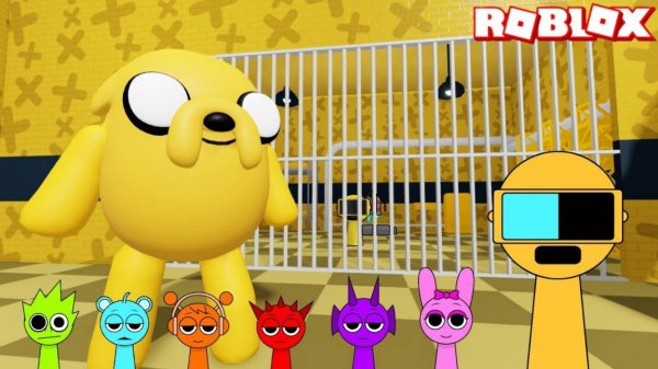 Спрунки(Sprunki) Garnold Играет в Jake's Prison Run Obby в РОБЛОКС | Incredibox Sprunki