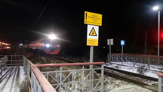 Электропоезд ЭД4М-0459 перегон Дмитров - Каналстрой 27.01.2020 смотреть онлайн
