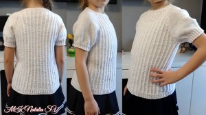 Джемпер с коротким рукавом из полухлопка для девочки🌺 Видео - описание