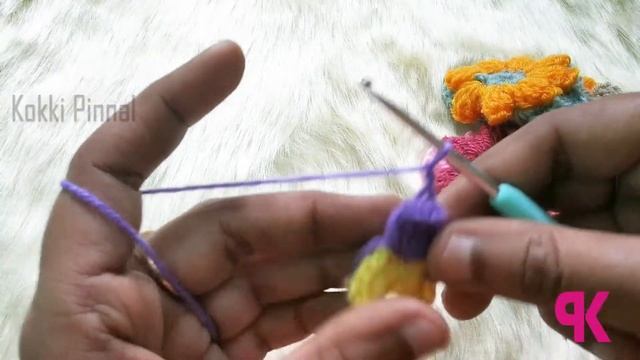 How to Crochet a EarFlap Floral Motiff | Crochet in Tamil | Kokki Pinnal смотреть онлайн