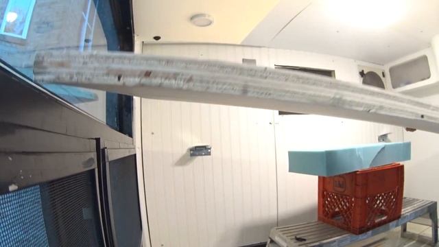 DIY Box Truck Camper Murphy Bunk Bed and Frameless RV Window pt1 смотреть онлайн
