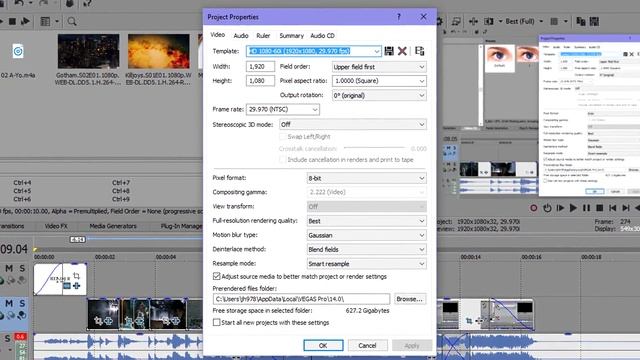 Sony Vegas Pro | Render Settings