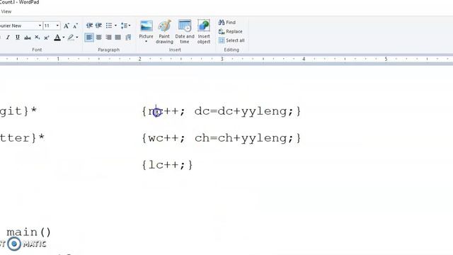 Lexical analysis to count words, characters and lines using Lex смотреть онлайн