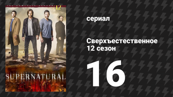 Сверхъестественное 12 сезон 16 серия «Девушкам наливают бесплатно» (сериал, 2016)
