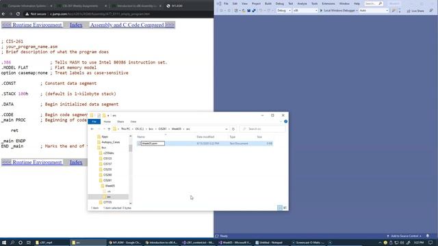 5.4 First x86 MASM project and ASM source file смотреть онлайн
