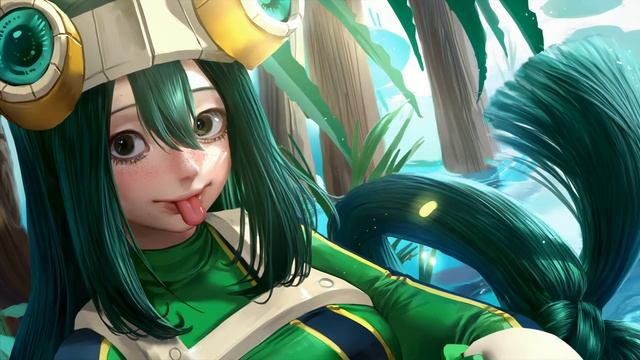 Цую Асуи показывает Языкчек | Tsuyu Asui Shows a Cute Tongue - Живые Обои смотреть онлайн