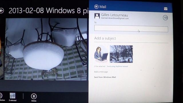 Windows 8 - Sending pictures via email смотреть онлайн