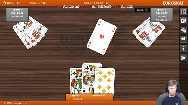 Live-Skat 19:30 Uhr Rangliste + 24 Spiele Cent Abrechnung смотреть онлайн