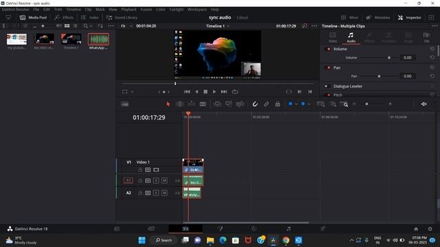 SYNC YOUR RECORDED VOICE TO VEDIO IN DAVINCI RESOLVE||SYNC MULTICAM AUDIO TO VEDIO TELUGU. смотреть онлайн