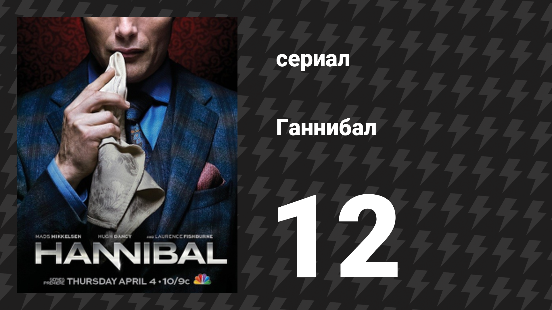 Ганнибал 1 сезон 12 серия «Следующее блюдо» (сериал, 2013) смотреть онлайн