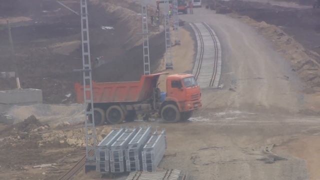 "Вовкино окно" 29.01.19.Вид на работы ж-д подходов от моста Керчь смотреть онлайн