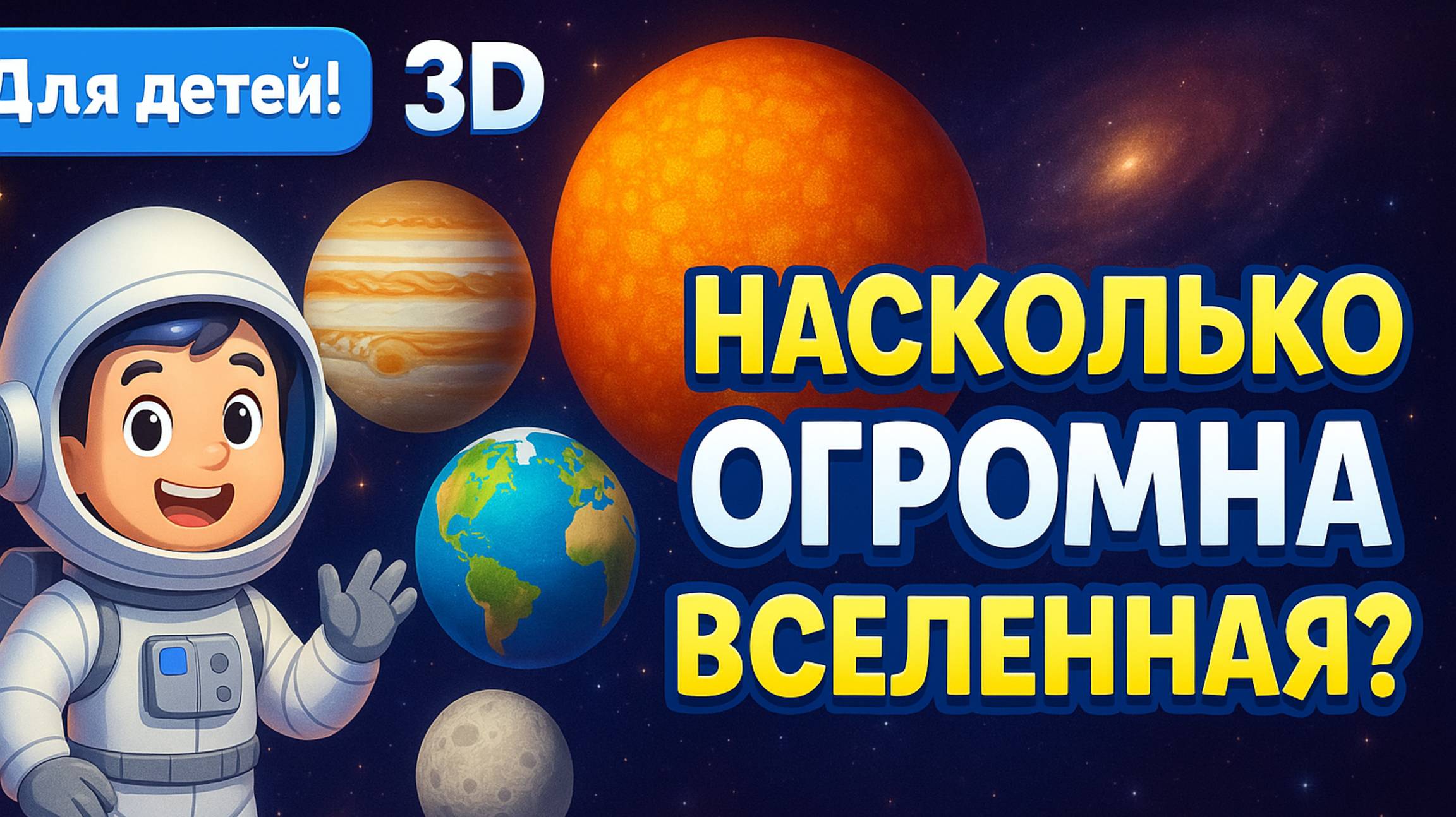 "Сравнение размеров Вселенной в 3D 🌌 | Познавательное видео для детей" смотреть онлайн