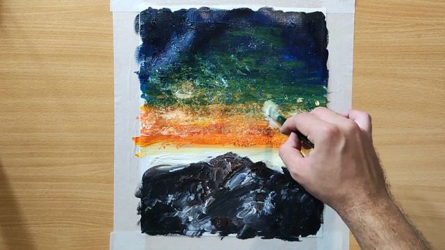 Как нарисовать человека на краю земли у космоса \ Картина акрилом на холсте смотреть онлайн