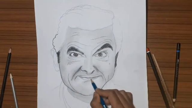 Mr Bean Drawing outlines and finishing // Bong arts easy drawing смотреть онлайн