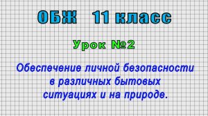 ОБЖ 11 класс (Урок№2 - Обеспечение личной безопасности в различных бытовых ситуациях и на природе.)