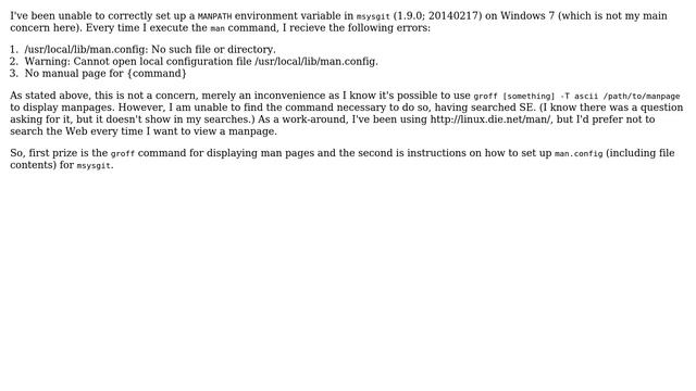 Unix & Linux: How do I display a manpage with groff in/on msysgit? смотреть онлайн