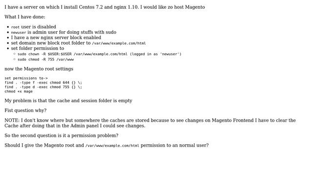 Folder Permisson for cache folders Centos7 and nginx 1.10 смотреть онлайн