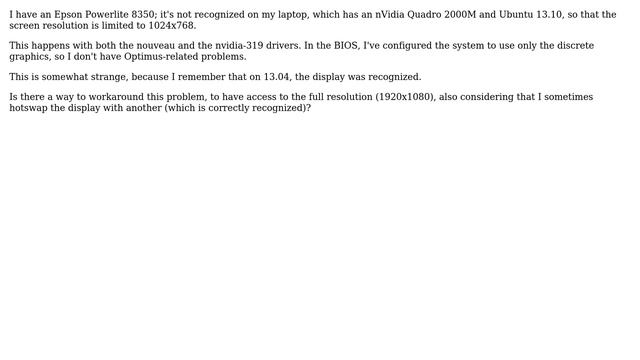 Ubuntu: Can I workaround an unrecognized display? смотреть онлайн