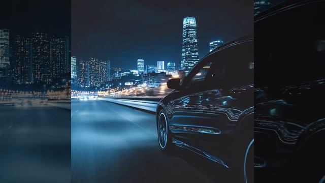 Машина едет по городу. Вид сбоку. смотреть онлайн