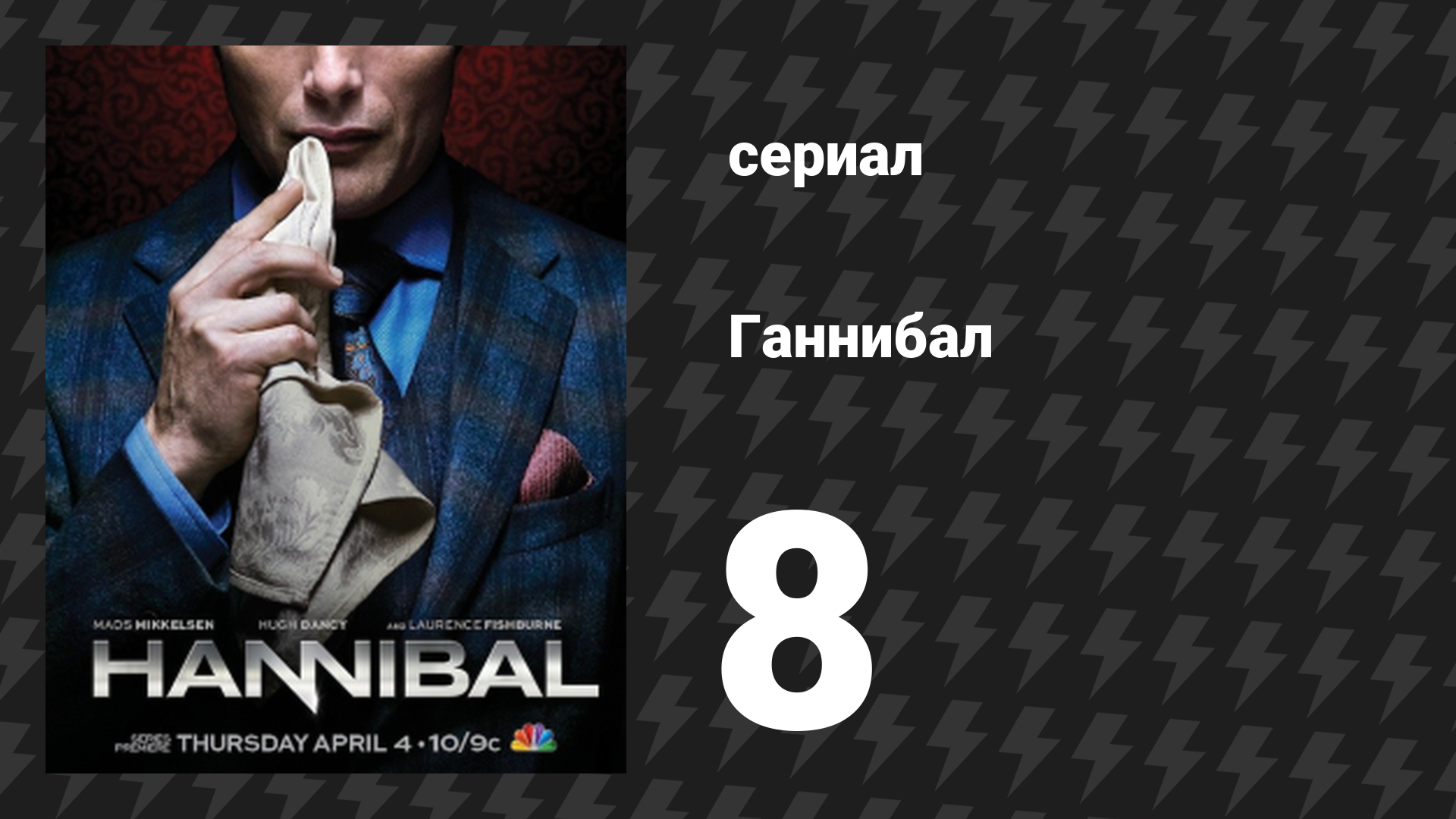 Ганнибал 1 сезон 8 серия «Сыр» (сериал, 2013) смотреть онлайн