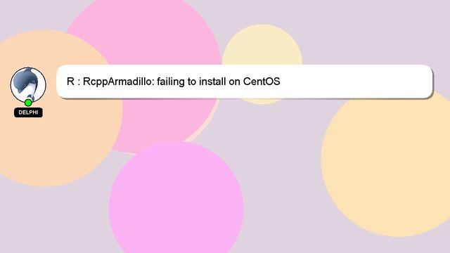 R : RcppArmadillo: failing to install on CentOS смотреть онлайн