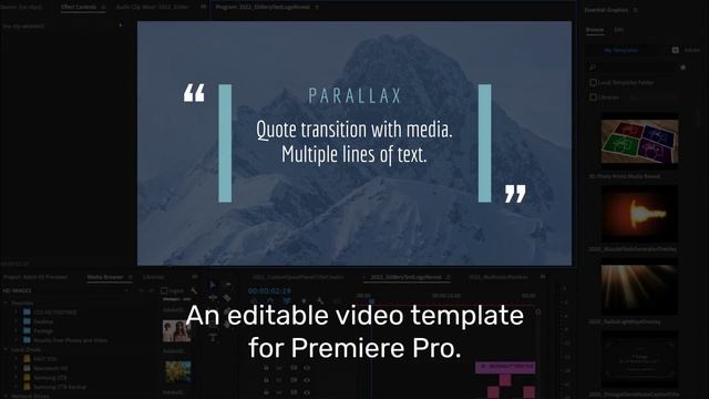 Parallax Media Quote Transition Template for Premiere Pro смотреть онлайн