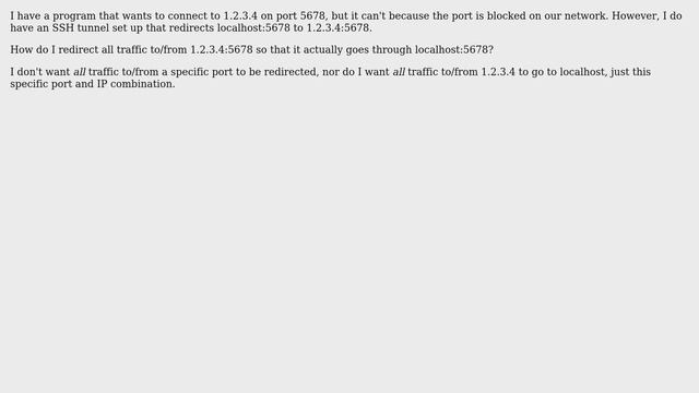 Unix & Linux: Redirect traffic destined for IP and port смотреть онлайн