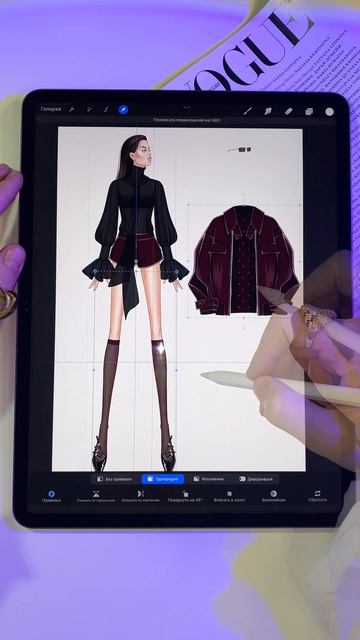 Если хочешь рисовать также- приходи на бесплатный пробный курс🎁 Эскиз одежды, фэшн иллюстрация. смотреть онлайн