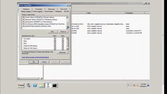 How to change security permissions for a Windows 2008 DNS server смотреть онлайн