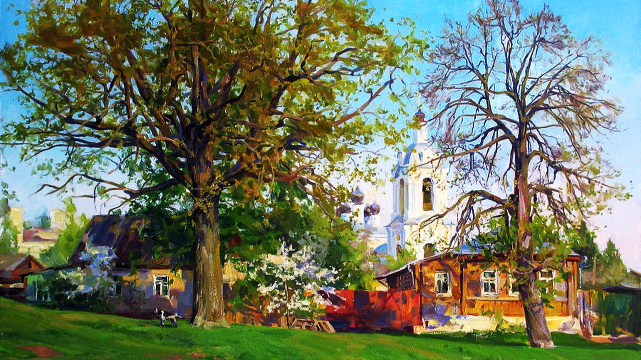 Весна в живописи художника Виктории Кирьяновой смотреть онлайн