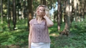 Рубашка "Мокко"./ Техника поперечного вязания./МК