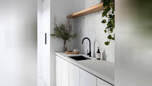 75 Laundry Room With Ceramic Backsplash And Cement Tile Backsplash Design Ideas You'll Love ♡ смотреть онлайн