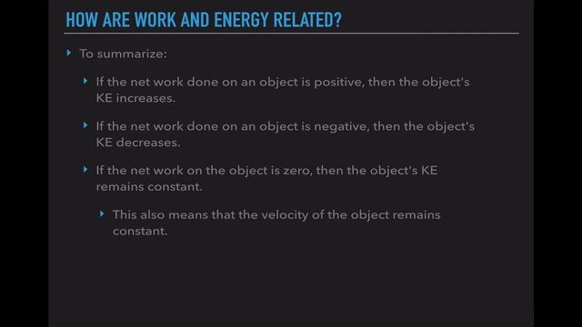 Work and Kinetic Energy Theorem смотреть онлайн