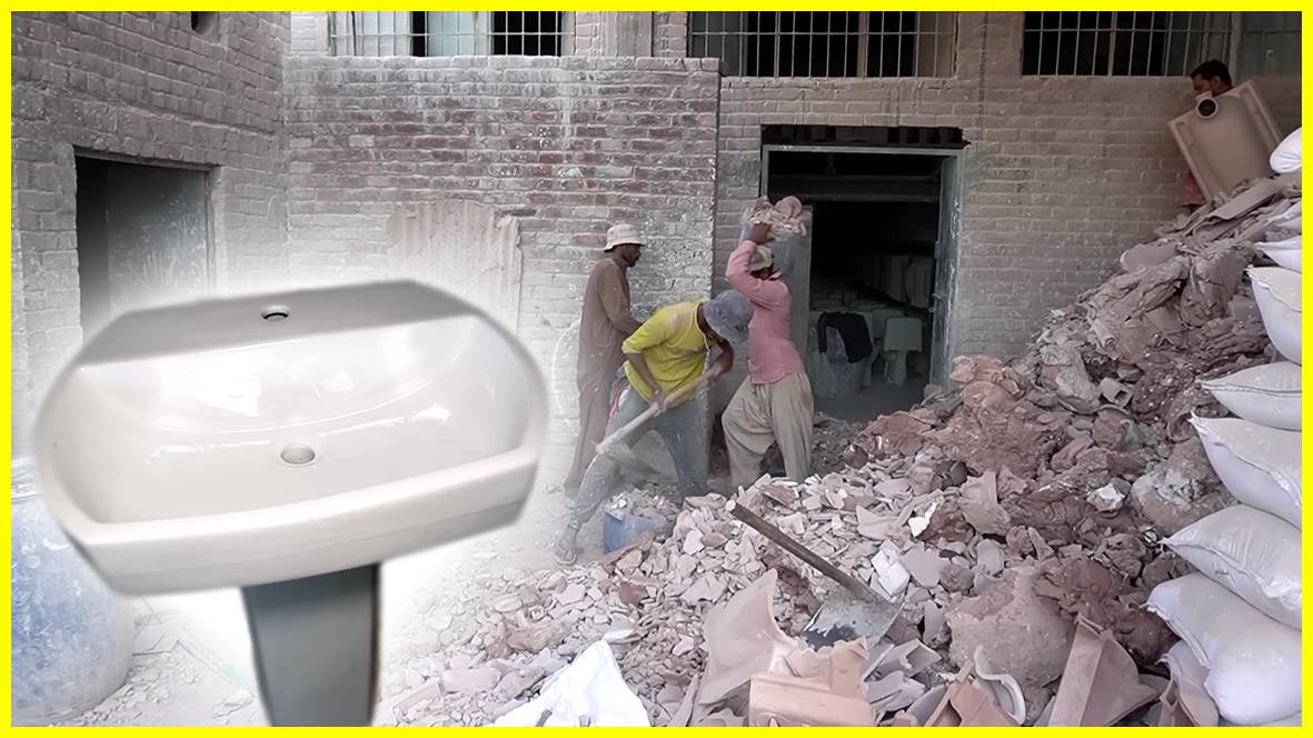 Раковина для ванной из обломков, как это делают в Пакистане! смотреть онлайн