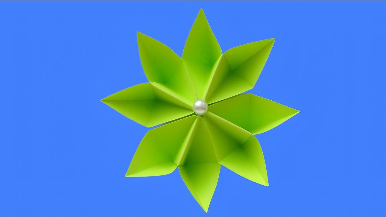 Цветок оригами из бумаги для детей простой