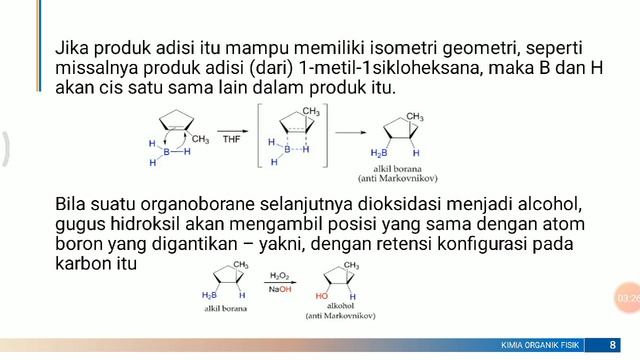 HIDROBORASI-OKSIDASI ALKENA KELOMPOK 3 KIMIA 18B смотреть онлайн