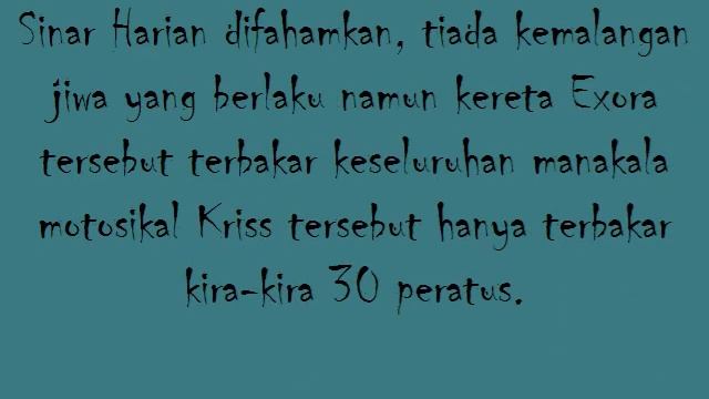 Kereta Proton Exora Tiba Tiba Terbakar 15 Februari 2014