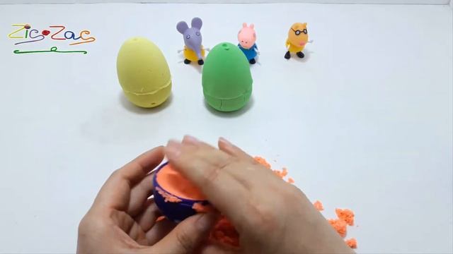 Learn colors kinetic sand Dinosaur Eggs fun video for kids смотреть онлайн