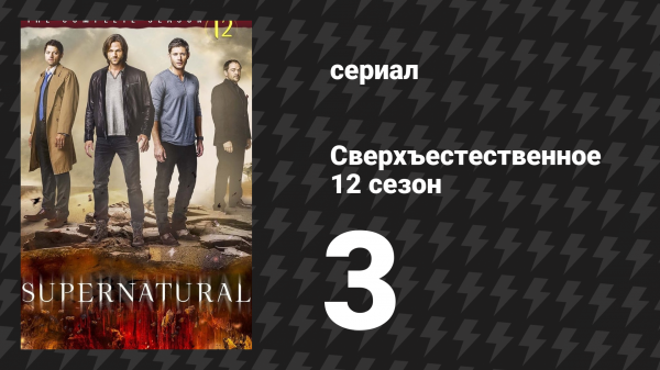 Сверхъестественное 12 сезон 3 серия «Плавильня» (сериал, 2016)