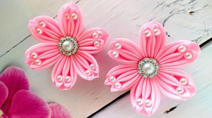 Красивые бантики канзаши из репсовой ленты