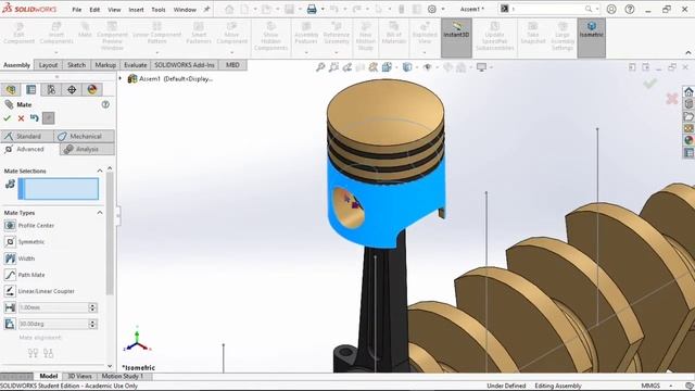 4 STROKE ENGINE - ASSEMBLY - SOLIDWORKS смотреть онлайн